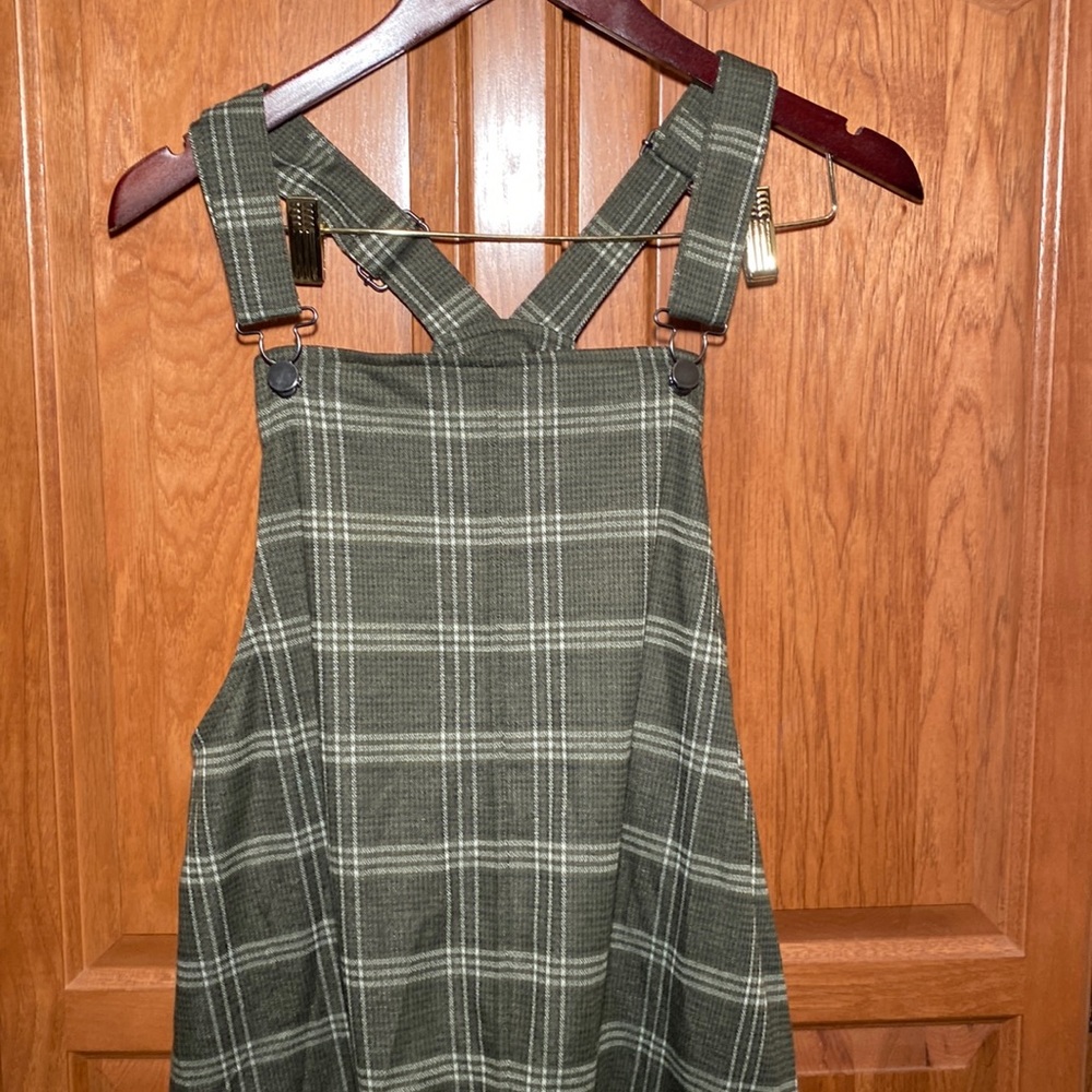 No Boundaries Green Overall Skirt